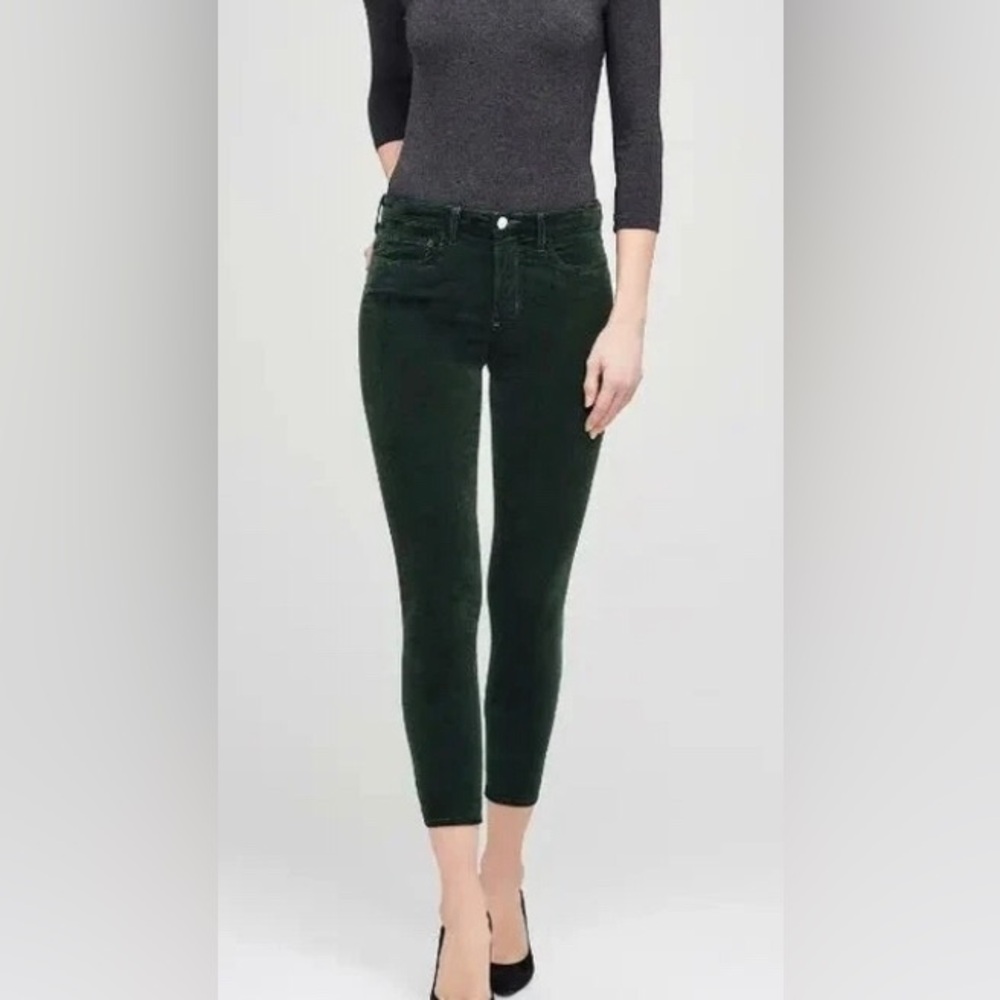 NWT L'AGENCE Margot High Rise Cropped Skinny Stretch Corduroy Jeans Size 28